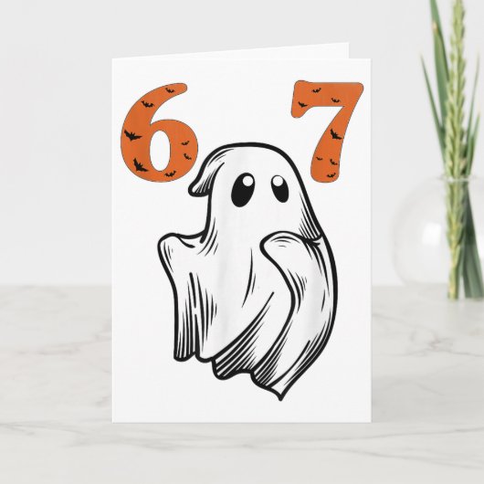 Nummer 67 Matching Six Seven 6 7 Meme Halloween Co Kaart (Voorkant)