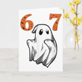 Nummer 67 Matching Six Seven 6 7 Meme Halloween Co Kaart (Gele Bloem)