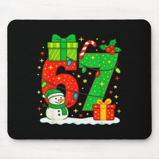 Nummer 67 Meme Matching Kerst Koppel 67 Zes Zeven Muismat (Voorkant)