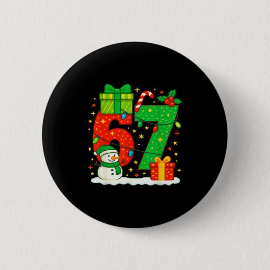 Nummer 67 Meme Overeenkomen met Kerst Koppel 67 Ze Ronde Button 5,7 Cm (Voorkant)