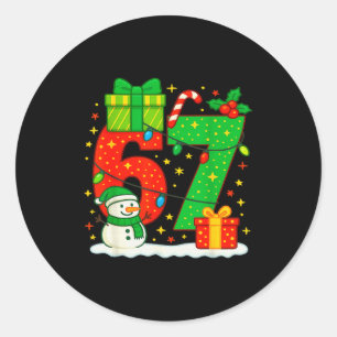 Nummer 67 Meme Overeenkomen met Kerst Koppel 67 Ze Ronde Sticker