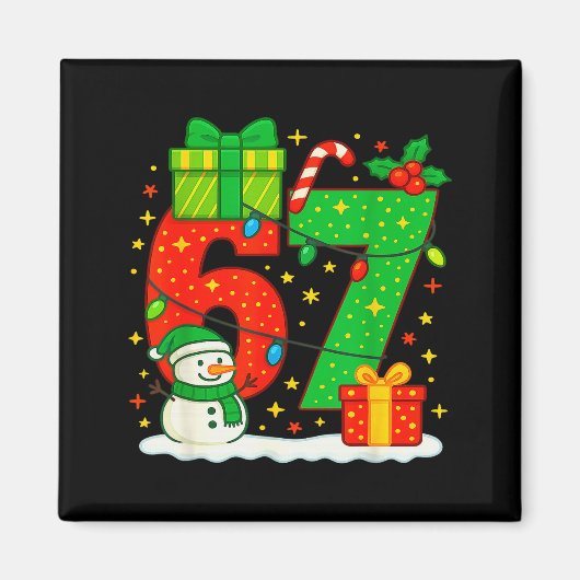 Nummer 67 Meme Overeenkomstige Kerst Koppel 67 Zes Magneet (Voorkant)