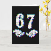 Nummer 67 Overeenkomen Six Seven 6 7 Meme 6-7 Hall Kaart (Gele Bloem)