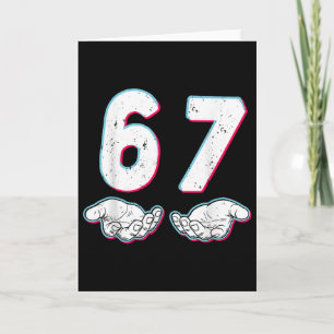 Nummer 67 Overeenkomen Six Seven 6 7 Meme 6-7 Hall Kaart