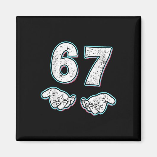 Nummer 67 Overeenkomen Six Seven 6 7 Meme 6-7 Hall Magneet (Voorkant)