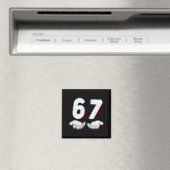 Nummer 67 Overeenkomen Six Seven 6 7 Meme 6-7 Hall Magneet (Insitu (Vaatwasser))