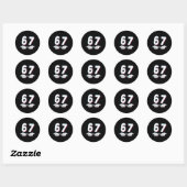 Nummer 67 Overeenkomen Six Seven 6 7 Meme 6-7 Hall Ronde Sticker (Vel)