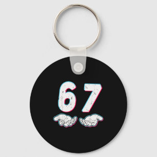 Nummer 67 Overeenkomen Six Seven 6 7 Meme 6-7 Hall Sleutelhanger