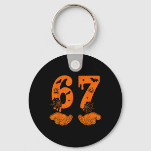 Nummer 67 Overeenkomen Six Seven 6 7 Meme 6 7 Hall Sleutelhanger