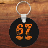 Nummer 67 Overeenkomen Six Seven 6 7 Meme 6 7 Hall Sleutelhanger (Voorkant)