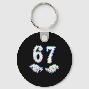 Nummer 67 Overeenkomen Six Seven 6 7 Meme 6-7 Hall Sleutelhanger