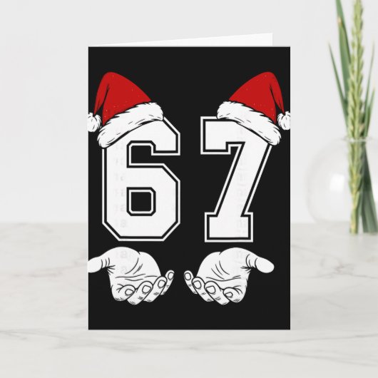 Nummer 67 Overeenkomen Six Seven 6 7 Meme 6 7 Kers Kaart (Voorkant)