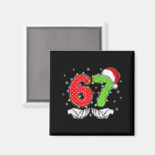 Nummer 67 Overeenkomen Six Seven 6 7 Meme 6-7 Kers Magneet (Voorkant / Achterkant)
