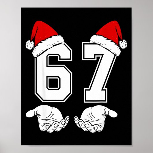 Nummer 67 Overeenkomen Six Seven 6 7 Meme 6 7 Kers Poster (Voorkant)