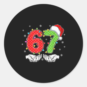 Nummer 67 Overeenkomen Six Seven 6 7 Meme 6-7 Kers Ronde Sticker