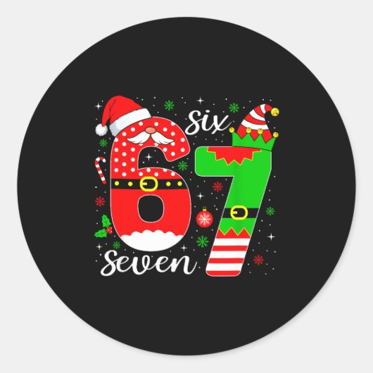 Nummer 67 Overeenkomen Six Seven 6 7 Meme 6-7 Kers Ronde Sticker (Voorkant)