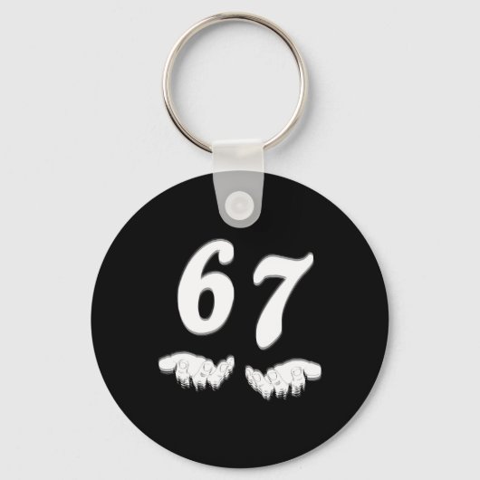 Nummer 67 Overeenkomen Six Seven Meme Funny Hallow Sleutelhanger (Voorkant)