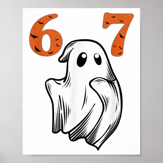 Nummer 67 Overeenkomen Zes Zeven 6 7 Meme Hallowee Poster (Voorkant)
