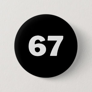 Nummer 67 ronde button 5,7 cm