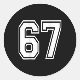 Nummer 67 Sporter Nummer Ck Van Shirt Alleen Ronde Sticker
