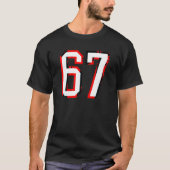 Nummer 67 Wit Rood Favoriete Nummer 67 T Shirt (Voorkant)