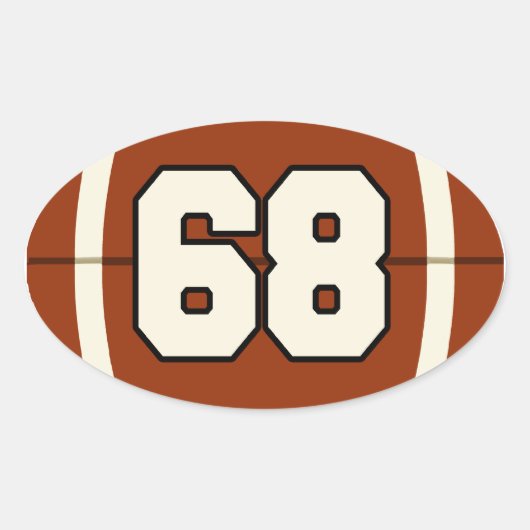 Nummer 68 Football Sticker (Voorkant)