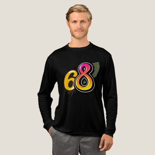 Nummer 68 Retro Kleurrijke Bel Tri-Blend Shirt (Voorkant)