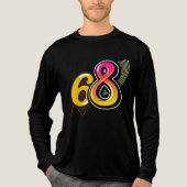 Nummer 68 Retro Kleurrijke Bel Tri-Blend Shirt (Voorkant volledig)