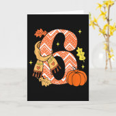 Nummer 6 67 Herfst Autumn Pompoen Meme Grappig Zes Kaart (Gele Bloem)