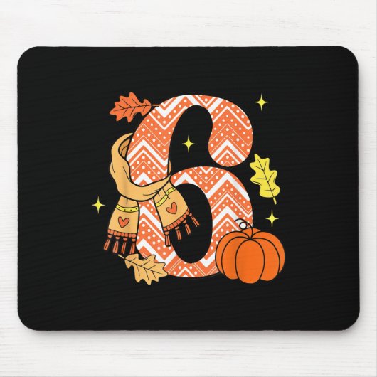 Nummer 6 67 Herfst Autumn Pompoen Meme Grappig Zes Muismat (Voorkant)