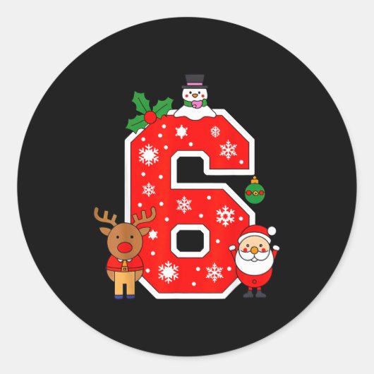 Nummer 6 67 Meme Koppel Pyjama Kerst Matching Ronde Sticker (Voorkant)