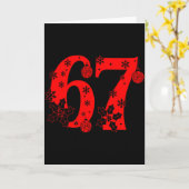 Nummer 6 7 Grappige Meme Uitdrukking 67 Zes Zeven  Kaart (Gele Bloem)