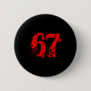 Nummer 6 7 Grappige Meme Zin 67 Zes Zeven Kerstmis Ronde Button 5,7 Cm