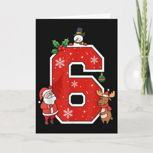 Nummer 6 7 Meme 67 Koppel Pyjama Kerst Matchi Kaart (Voorkant)