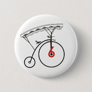 Nummer 6-badge ronde button 5,7 cm