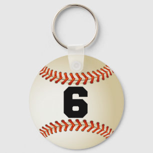 Nummer 6 Baseball Sleutelhanger