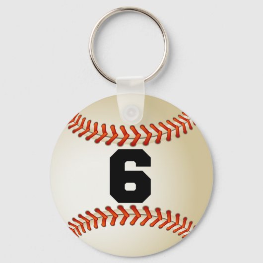 Nummer 6 Baseball Sleutelhanger (Voorkant)