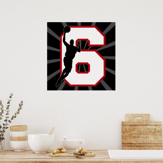 NUMMER 6 BASKETBALL PLAYER POSTER (Keuken)