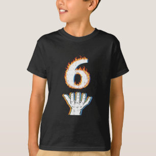 Nummer 6 bijpassend 67 vlam mannen vrouwen kindere t-shirt