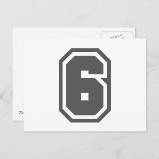 Nummer 6 briefkaart (Voorkant / Achterkant)