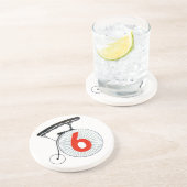 Nummer 6 De gevangene Zandsteen Onderzetter (Zijkant)