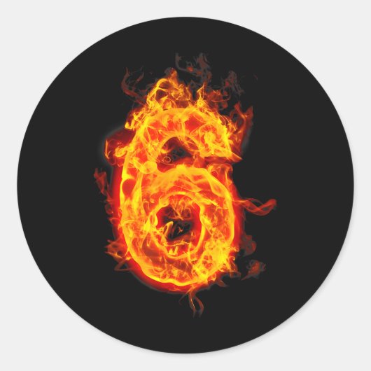 Nummer 6 Fire Ice Nummer Zes Zeven Meme 67 Alpha S Ronde Sticker (Voorkant)