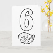 Nummer 6 Funny 67 Six Seven Meme handen koppel Mat Kaart (Gele Bloem)