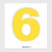 Nummer 6 Gold en White Sticker (Vel)
