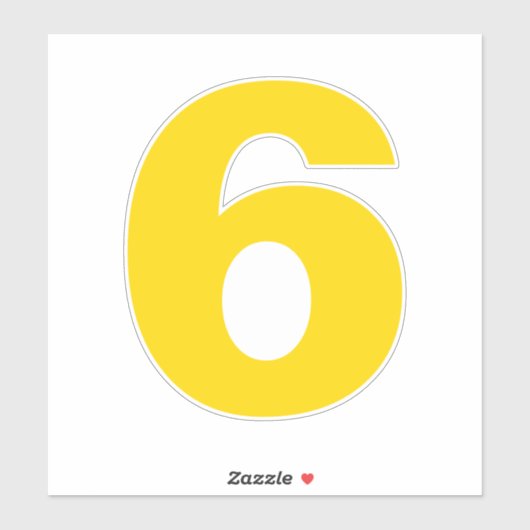 Nummer 6 Gold en White Sticker (Vel)