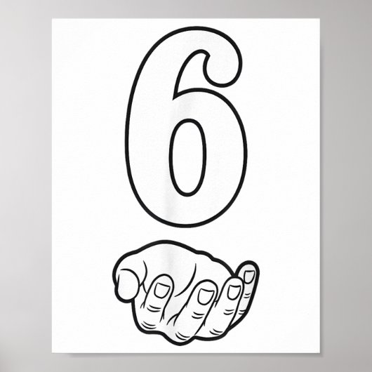 Nummer 6 Grappig 67 Zes Zeven Meme handen koppel M Poster (Voorkant)