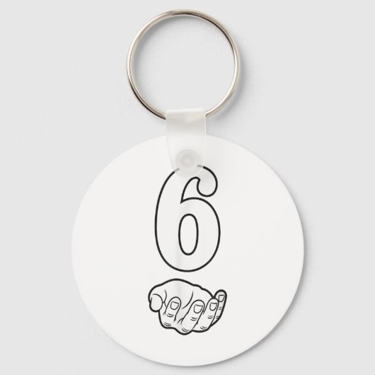 Nummer 6 Grappig 67 Zes Zeven Meme Handen Koppel M Sleutelhanger (Voorkant)