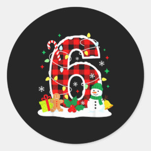 Nummer 6 Grappig 67 Zes Zeven Meme Overeenkomende Ronde Sticker