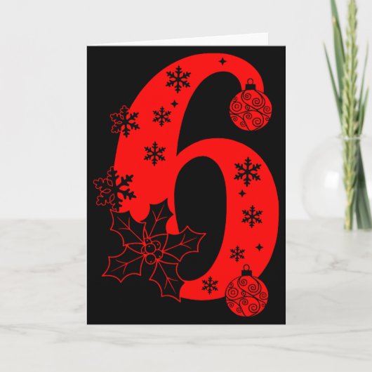 Nummer 6 Grappige Meme Zin 67 Zes Zeven Kerstmis Kaart (Voorkant)