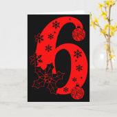 Nummer 6 Grappige Meme Zin 67 Zes Zeven Kerstmis Kaart (Gele Bloem)